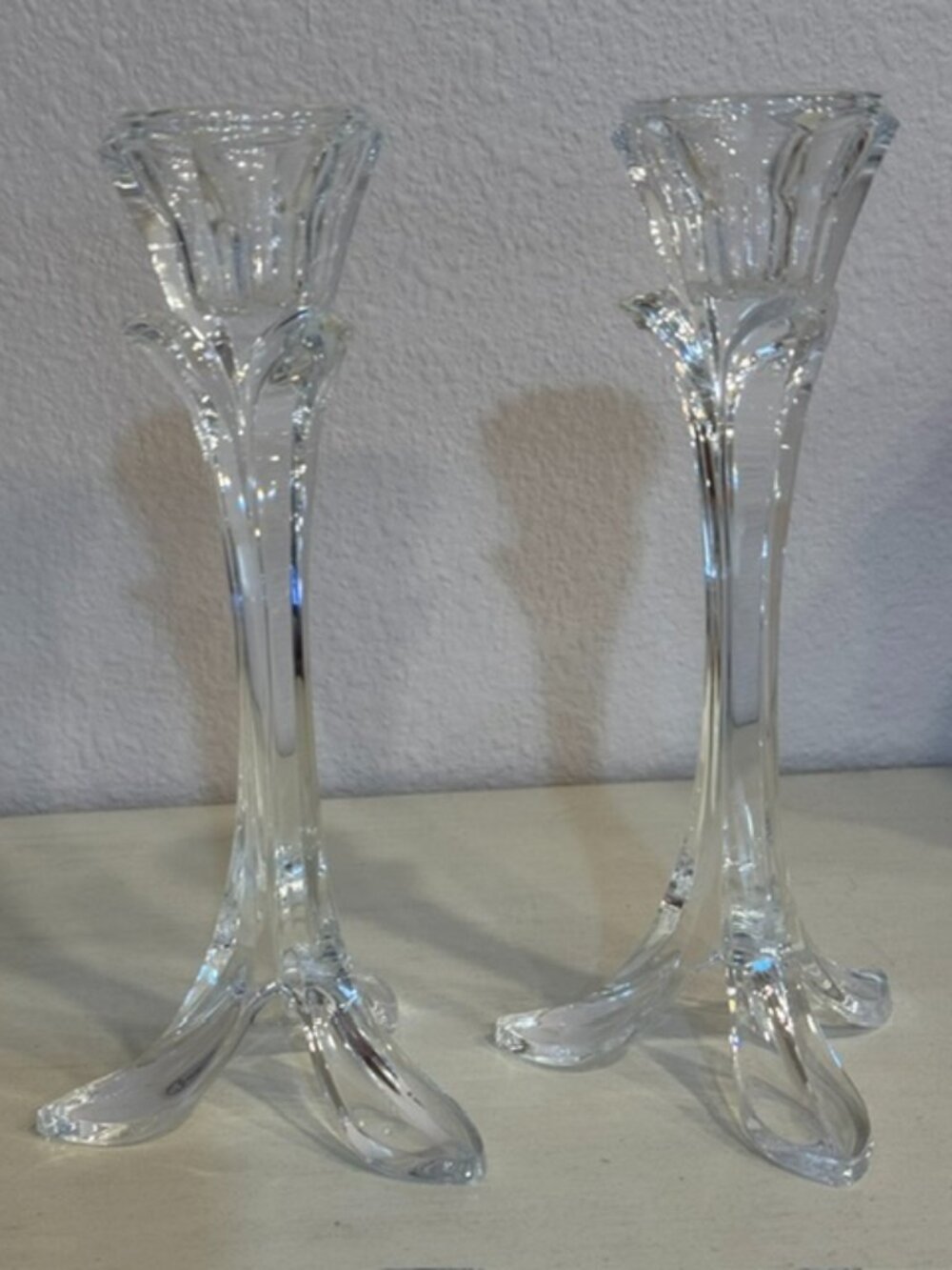 Vintage Cristal d'Arques Bandol lead crystal candlesticks